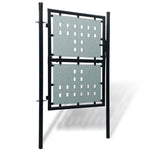 ZNTS Black Single Door Fence Gate 100 x 225 cm 141688