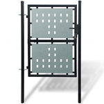ZNTS Black Single Door Fence Gate 100 x 250 cm 141689
