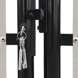 ZNTS Black Double Door Fence Gate 300 x 125 cm 141690