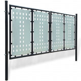 ZNTS Black Double Door Fence Gate 300 x 175 cm 141692