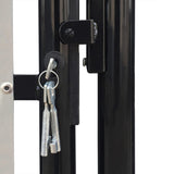 ZNTS Black Double Door Fence Gate 300 x 175 cm 141692