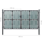 ZNTS Black Double Door Fence Gate 300 x 200 cm 141693
