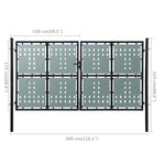ZNTS Black Double Door Fence Gate 300 x 225 cm 141694