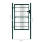 ZNTS 2D Fence Gate Green 106 x 210 cm 141751