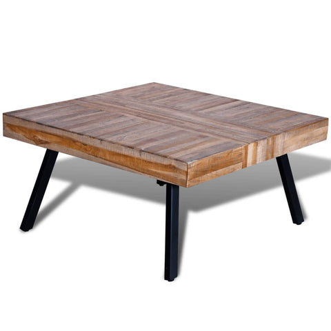ZNTS Coffee Table Square Reclaimed Teak Wood 241706