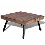 ZNTS Coffee Table Square Reclaimed Teak Wood 241706