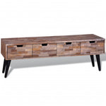 ZNTS Console TV Cabinet with 4 Drawers Reclaimed Teak 241710