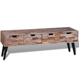 ZNTS Console TV Cabinet with 4 Drawers Reclaimed Teak 241710