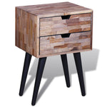 ZNTS Nightstand with 2 Drawers Reclaimed Teak Wood 241711