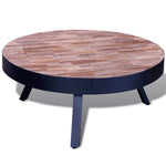 ZNTS Coffee Table Round Reclaimed Teak Wood 241714