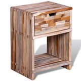 ZNTS Nightstand with Drawer Reclaimed Teak Wood 241715