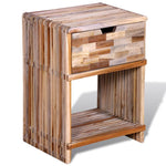 ZNTS Nightstand with Drawer Reclaimed Teak Wood 241715