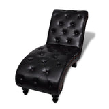 ZNTS Chaise Longue Brown Faux Leather 241937