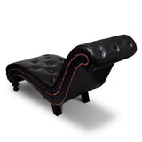 ZNTS Chaise Longue Brown Faux Leather 241937