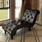ZNTS Chaise Longue Brown Faux Leather 241937