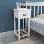 ZNTS Nightstand with 1 Drawer White 242040
