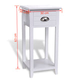 ZNTS Nightstand with 1 Drawer White 242040