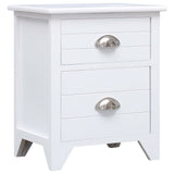 ZNTS Nightstand 2 pcs with 2 Drawers White 242043
