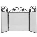 ZNTS 3-panel Fireplace Screen Iron Black 242005