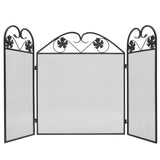 ZNTS 3-panel Fireplace Screen Iron Black 242005