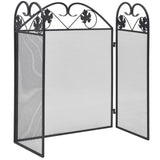 ZNTS 3-panel Fireplace Screen Iron Black 242005