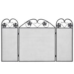 ZNTS 3-panel Fireplace Screen Iron Black 242005
