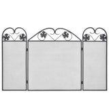 ZNTS 3-panel Fireplace Screen Iron Black 242005
