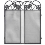 ZNTS 3-panel Fireplace Screen Iron Black 242005