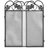 ZNTS 3-panel Fireplace Screen Iron Black 242005