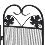 ZNTS 3-panel Fireplace Screen Iron Black 242005