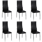 ZNTS Dining Chairs 6 pcs Black Faux Leather 271892