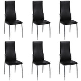 ZNTS Dining Chairs 6 pcs Black Faux Leather 271892