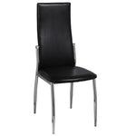 ZNTS Dining Chairs 6 pcs Black Faux Leather 271892