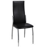ZNTS Dining Chairs 6 pcs Black Faux Leather 271892