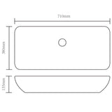 ZNTS Ceramic Bathroom Sink Basin Black Rectangular 141923