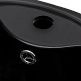 ZNTS Ceramic Stand Bathroom Sink Basin Faucet/Overflow Hole Black Round 141943