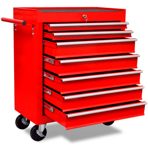 ZNTS Workshop Tool Trolley 7 Drawers Red 141955