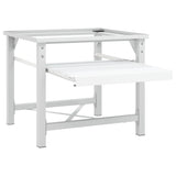 ZNTS Washing Machine Pedestal with Pull-Out Shelf White 50449