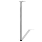 ZNTS 4 Height Adjustable Table Legs Brushed Nickel 1100 mm 242138