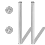 ZNTS 2 Telescopic Table Legs Brushed Nickel 710 mm-1100 mm 242152