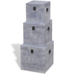 ZNTS Storage Box Concrete 3 pcs Square Grey MDF 242236