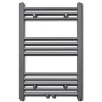 ZNTS Grey Bathroom Central Heating Towel Rail Radiator Straight 500x764mm 141889