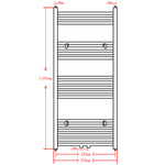 ZNTS Black Bathroom Central Heating Towel Rail Radiator 500x1160mm 141907