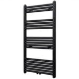 ZNTS Black Bathroom Central Heating Towel Rail Radiator Straight 600x1160mm 141908
