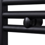 ZNTS Black Bathroom Central Heating Towel Rail Radiator Straight 600x1160mm 141908