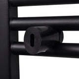 ZNTS Black Bathroom Central Heating Towel Rail Radiator Straight 600x1160mm 141908