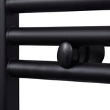 ZNTS Black Bathroom Central Heating Towel Rail Radiator Straight 500x1424mm 141909