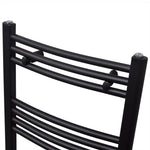 ZNTS Bathroom Heating Towel Rail Radiator Curve 500x764 mm Black 141913