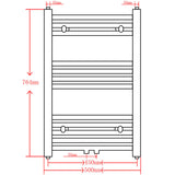 ZNTS Bathroom Heating Towel Rail Radiator Curve 500x764 mm Black 141913