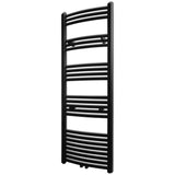 ZNTS Black Bathroom Central Heating Towel Rail Radiator Curve 500x1424mm 141917